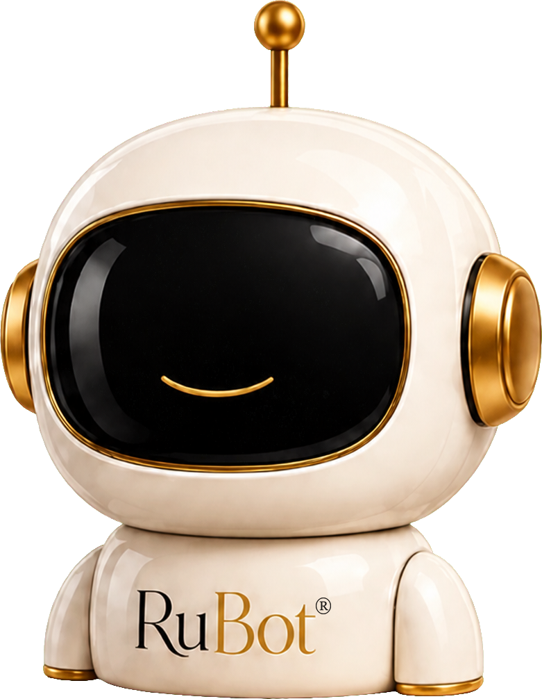 El robot RuBot sobre su podio